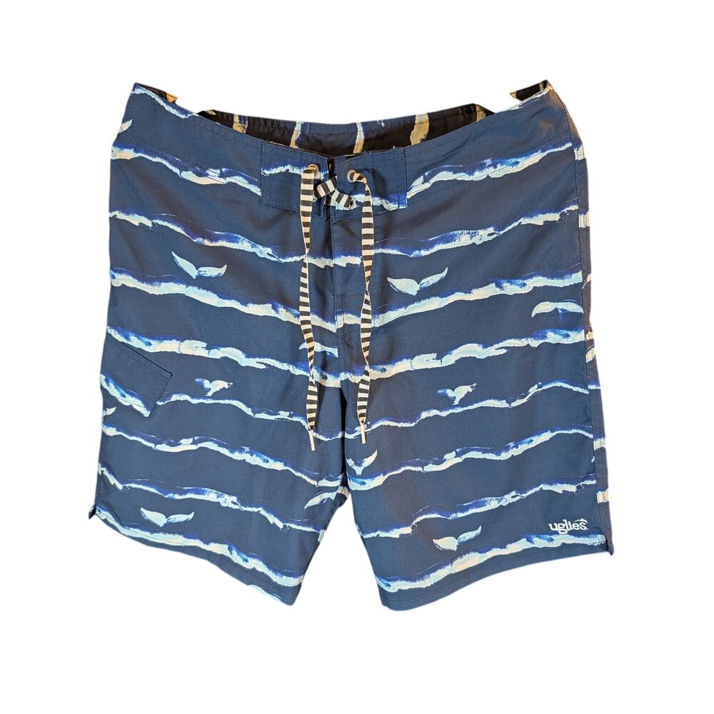 Dolfin Uglies Whale Ocean Wave Board Shorts Swim Trunks Men’s Small